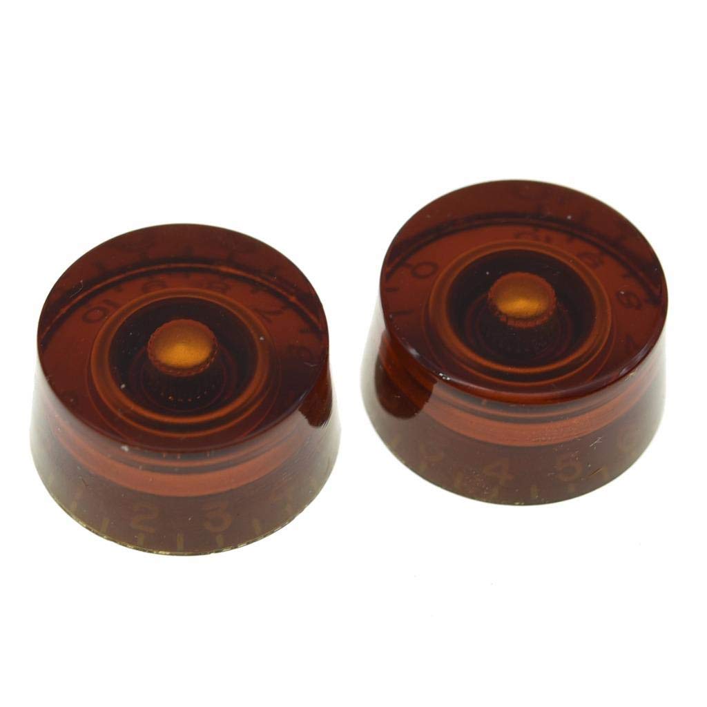 Dopro 2Pcs Usa(Imperial) Lp Guitar Speed Dial Knobs 24 Fine Splines Control Knobs For Usa Les Paul/Cts Pots Amber