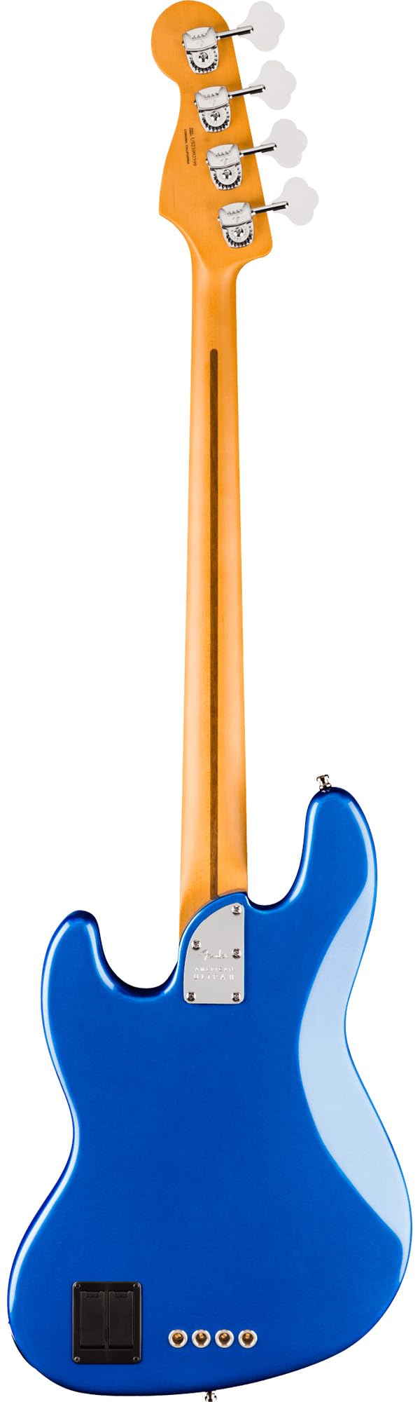 Fender American Ultra II Jazz Bass - Noble Blue Bundle with Case, Strap, Cable, Hat, and Guitar Cleaning Kit