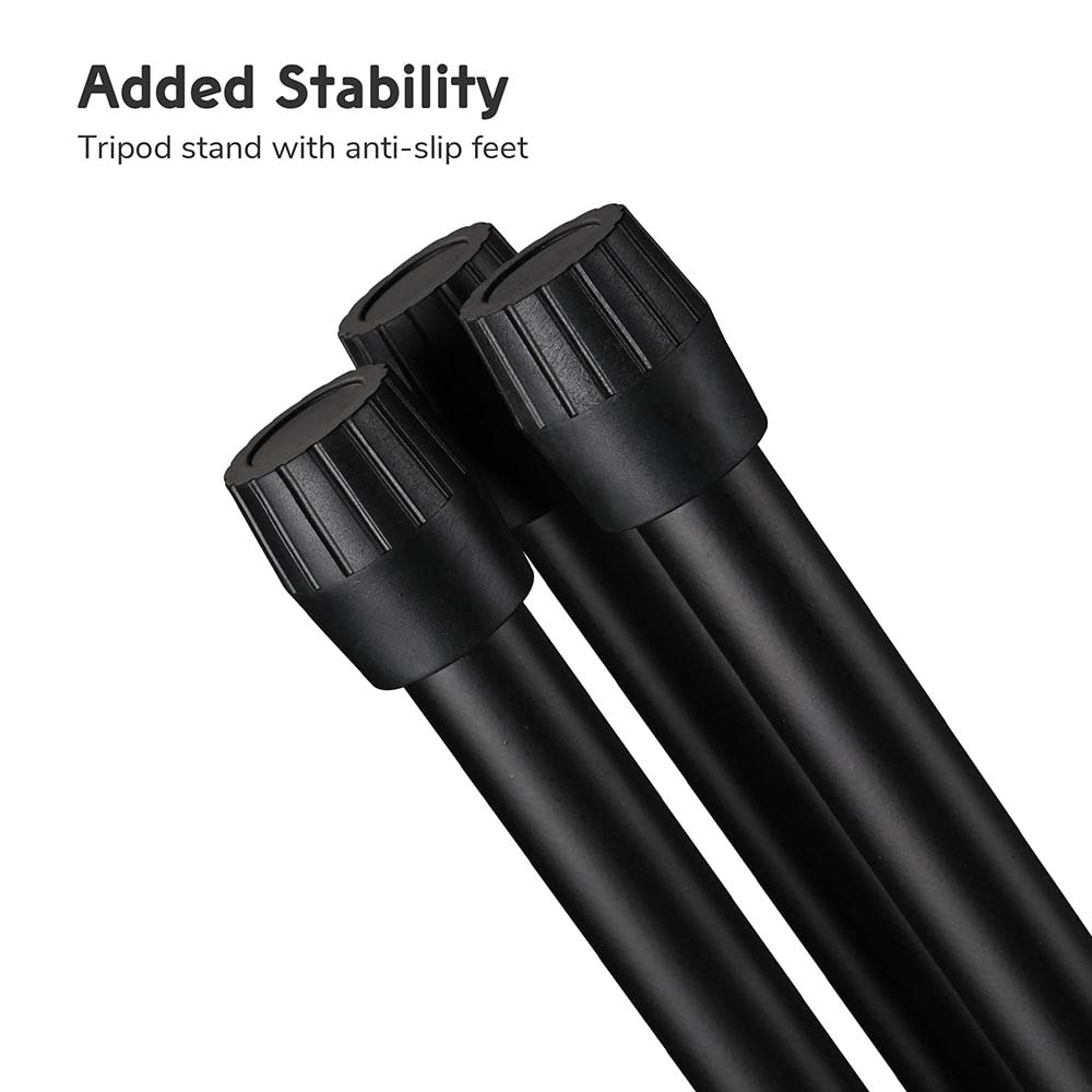 AW 4pcs Boom Mic Stand Floor Adjustable Height Mic Tripod Stand Dual Mic Clip Holder Folding Microphone Holder for Singing Live