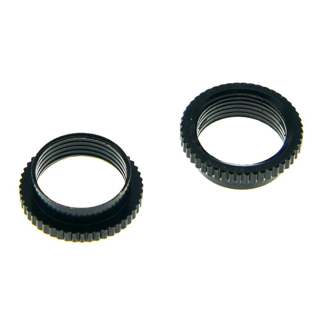 KAISH 2x American Fine Knurled Deep Nut Guitar Toggle Switch Nut Swtich Deep Nut for Les Paul Guitars with Switchcraft Switch Bl