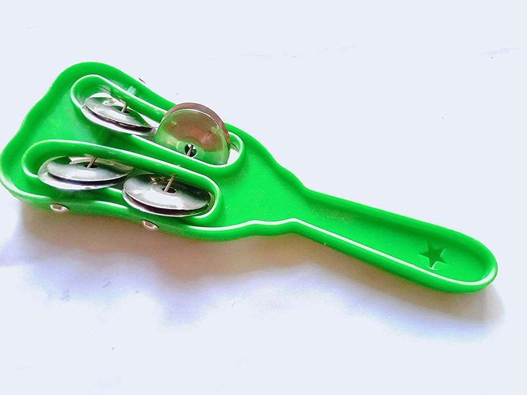 Musical Instrument For Bhajan And Kirtans,Khartal For Mandir Aarti-(Jheeka)-2 Line Multicolor
