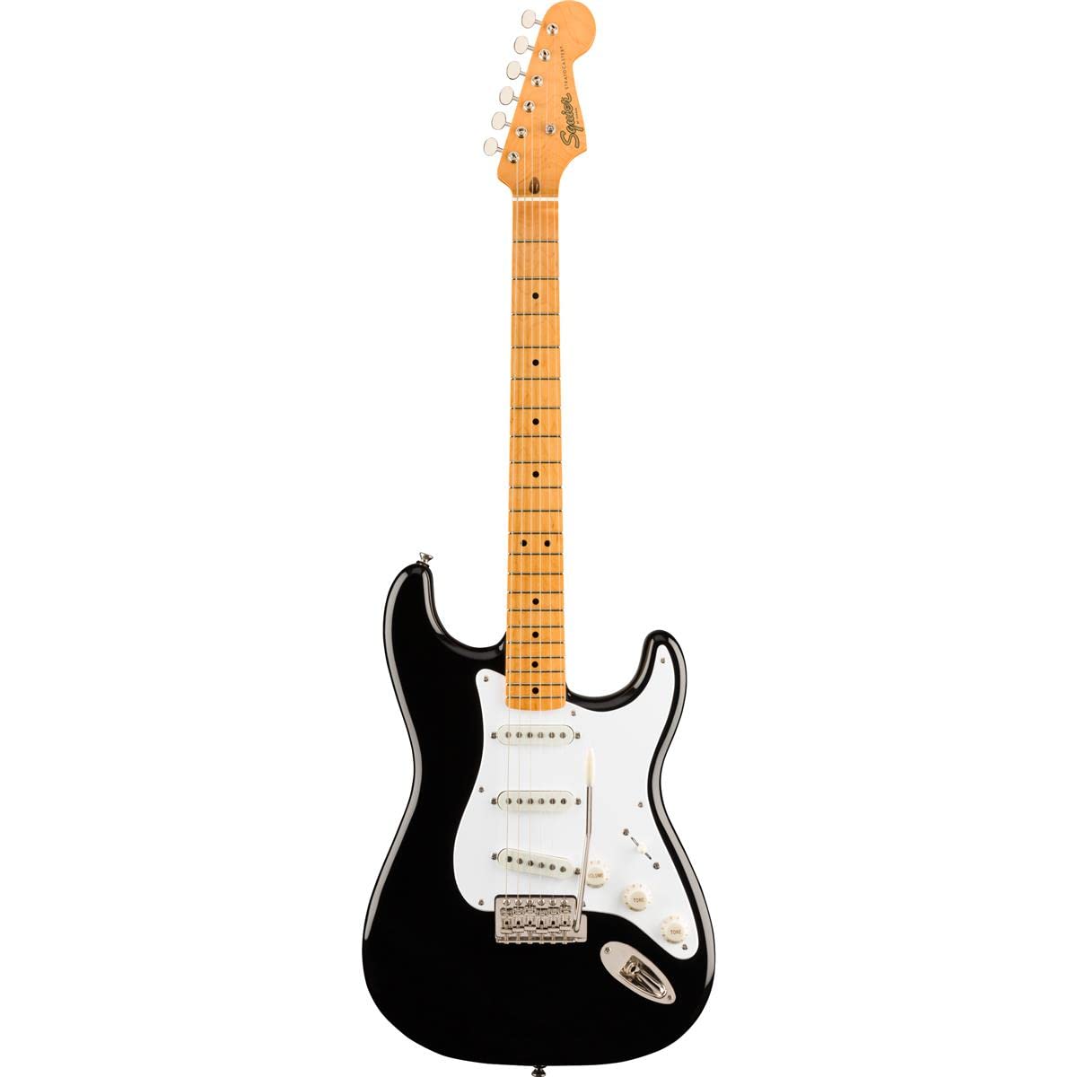 Squier Classic Vibe 50S Stratocaster Electric Guitar, With 2-Year Warranty, Black, Maple Fingerboard