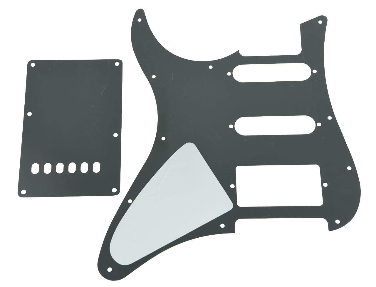KAISH Guitar HSS Pickguard and Tremolo Trem Cover Back Plate fits Yamaha PACIFICA Guitar Silver Mirror