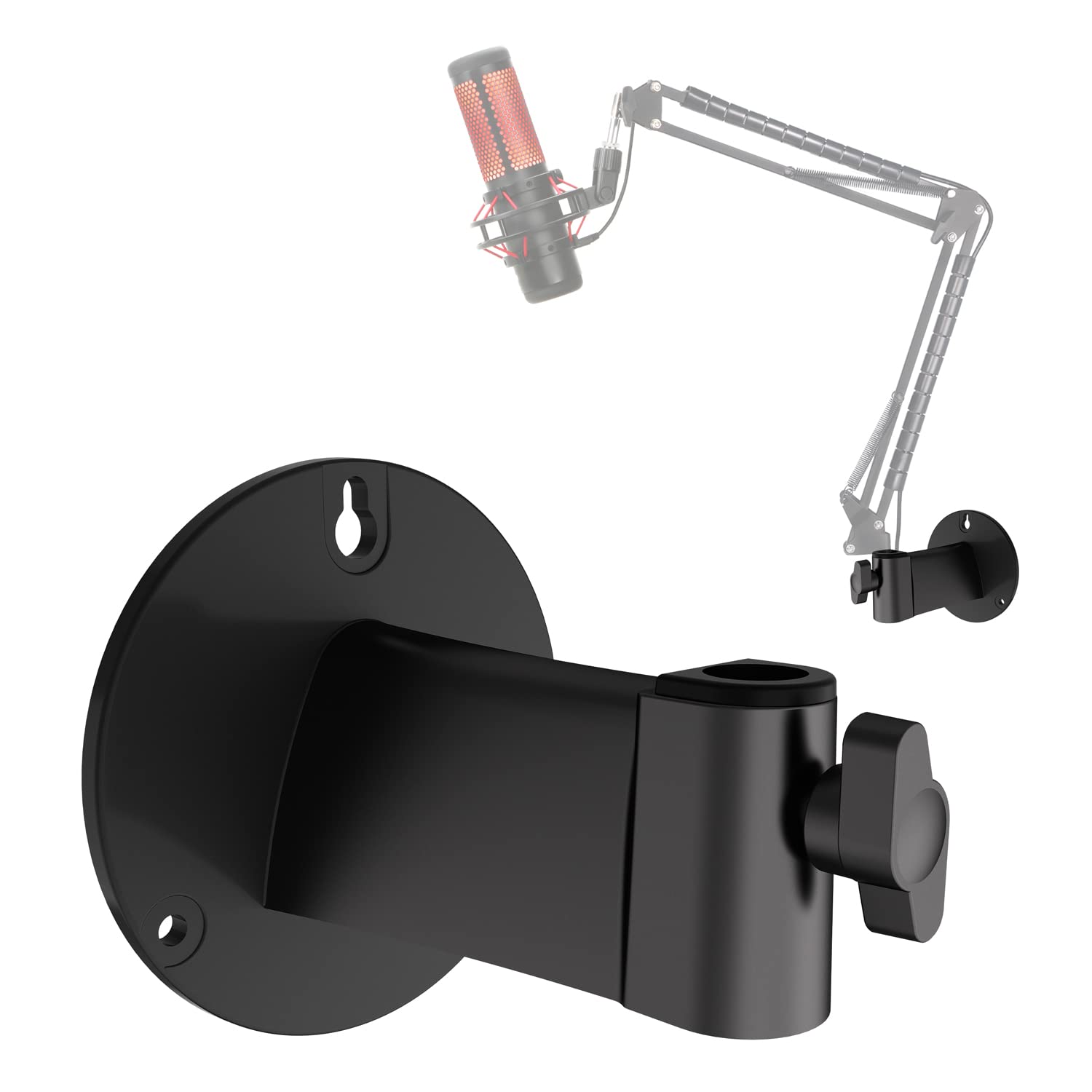 Wall Mount Boom Arm - Wall Mount Microphone Holder For Stand, Vertical Surface Mount And Freely Swiveling Metal Wall Mount Clip