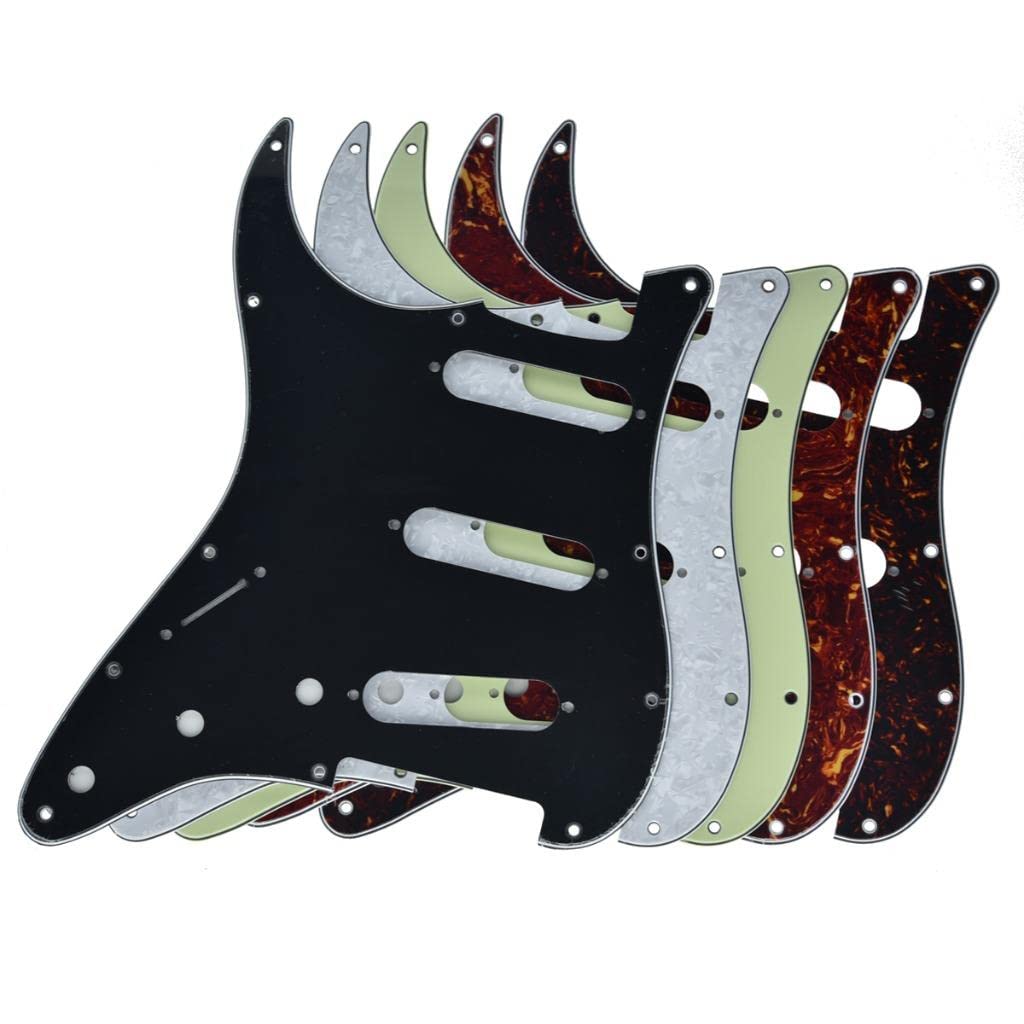 Dopro Lefty ST Strat SSS Pickguard Left Handed Tremolo Trem Cover Back Plate for USA/Mexican FD Dark Tortoise