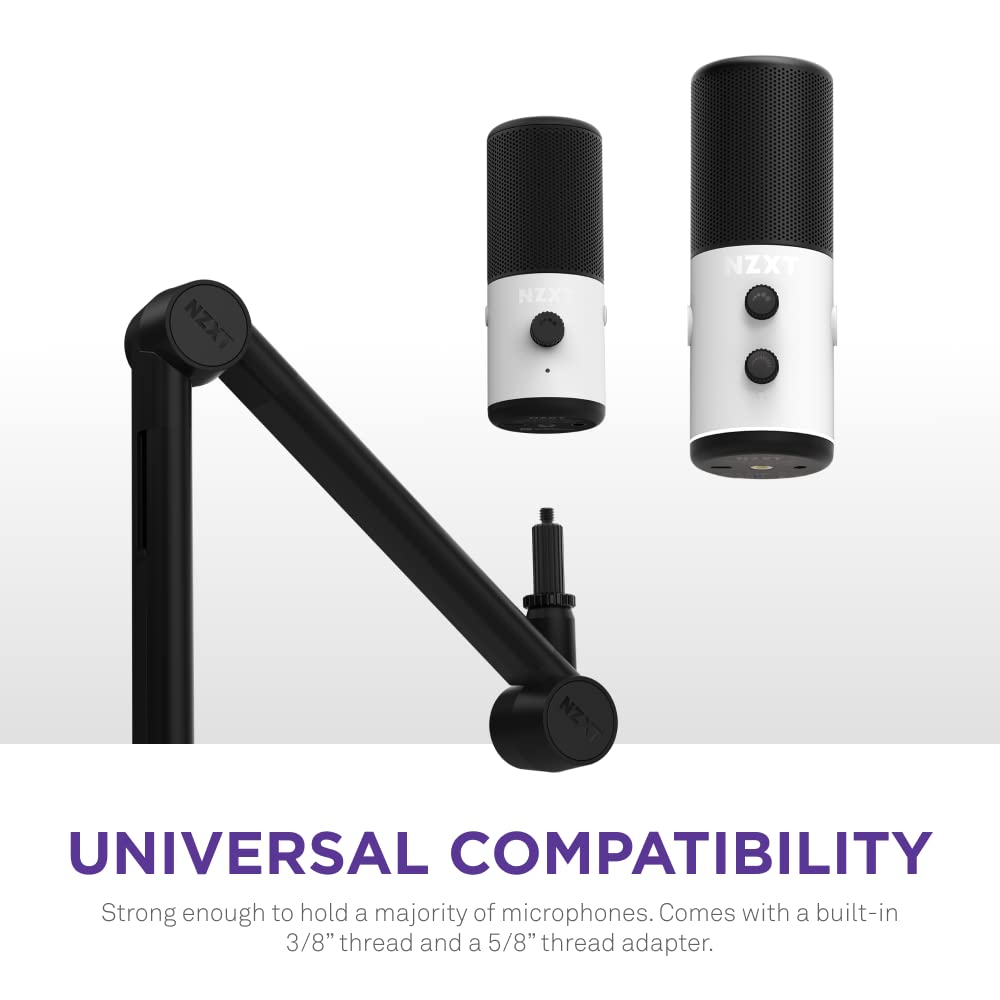 NZXT Boom Arm Mini - AP-BOOMS-B1 - Small Microphone Boom Arm for Streaming, Content Creation, Podcasting & Recording - Smooth &