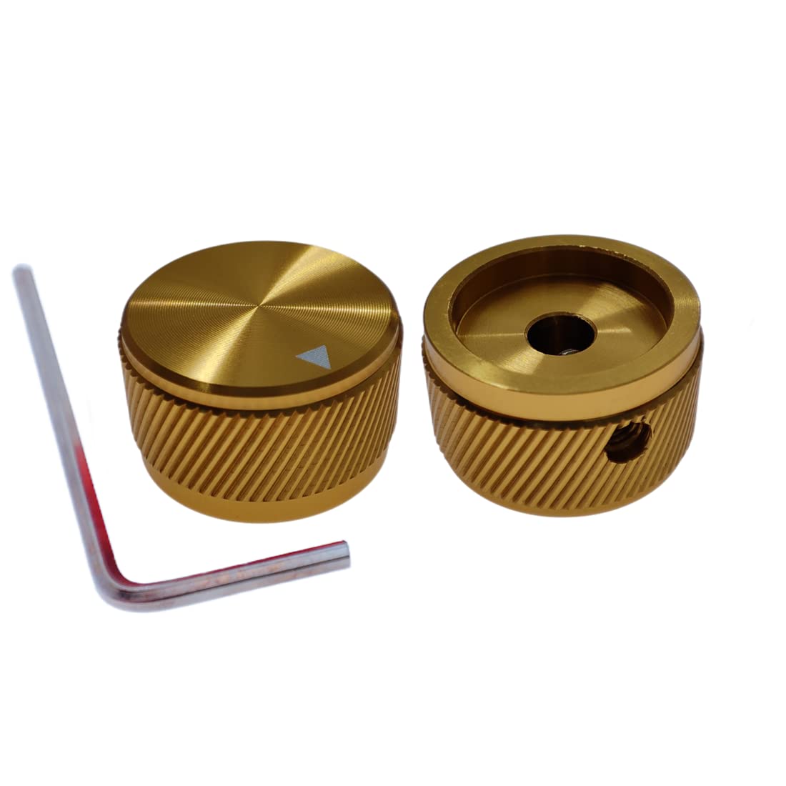 Szliyands 2 Pack Aluminum Rotary Electronic Control Potentiometer Knob ,for 0.23'' Diameter Shaft, 0.98'' Dia, 0.61'' H, Guitar