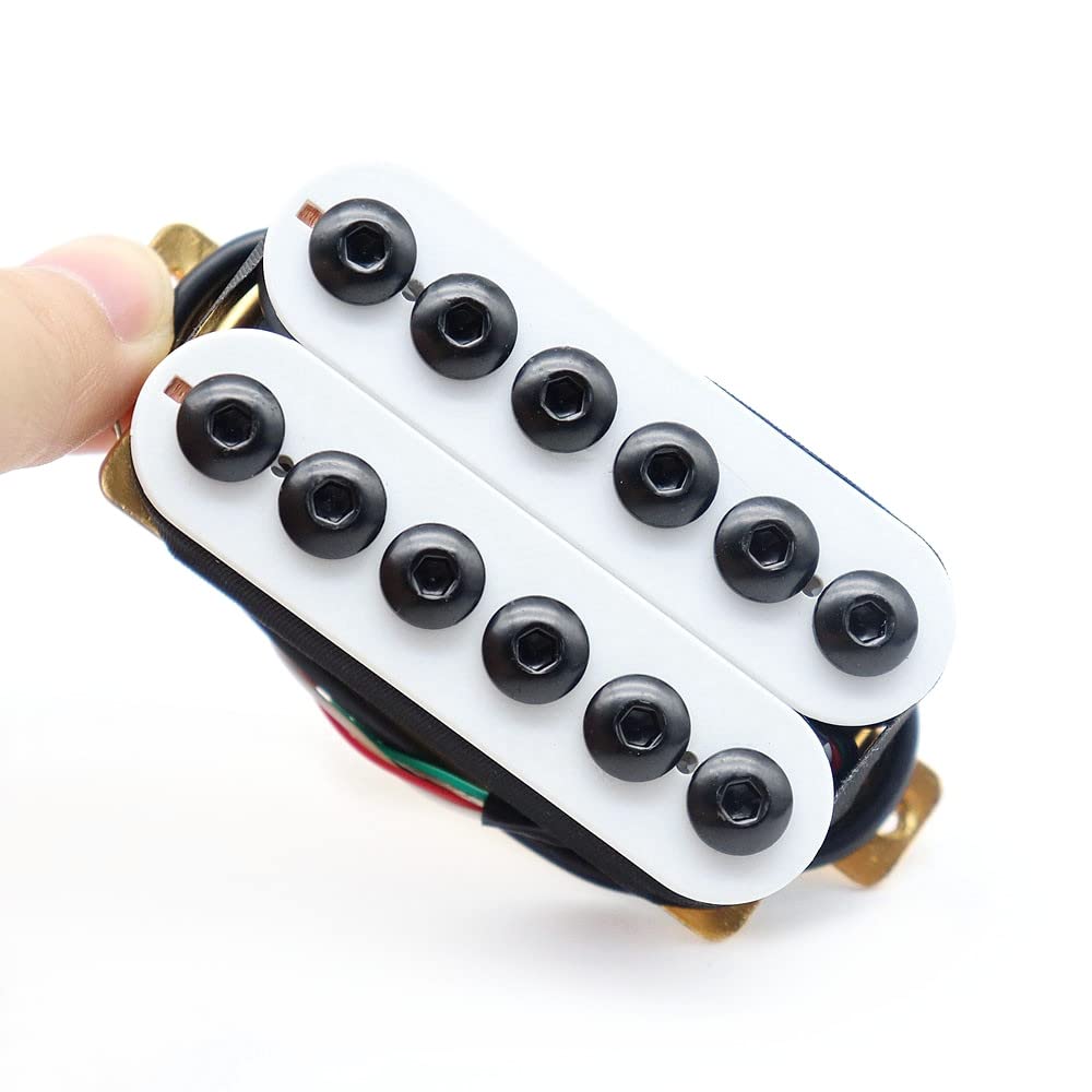 High Output Invader style Guitar Humbucker Pickups Ceramic Magnet Neck and Bridge Pickups For Electric Guitar Parts (White)