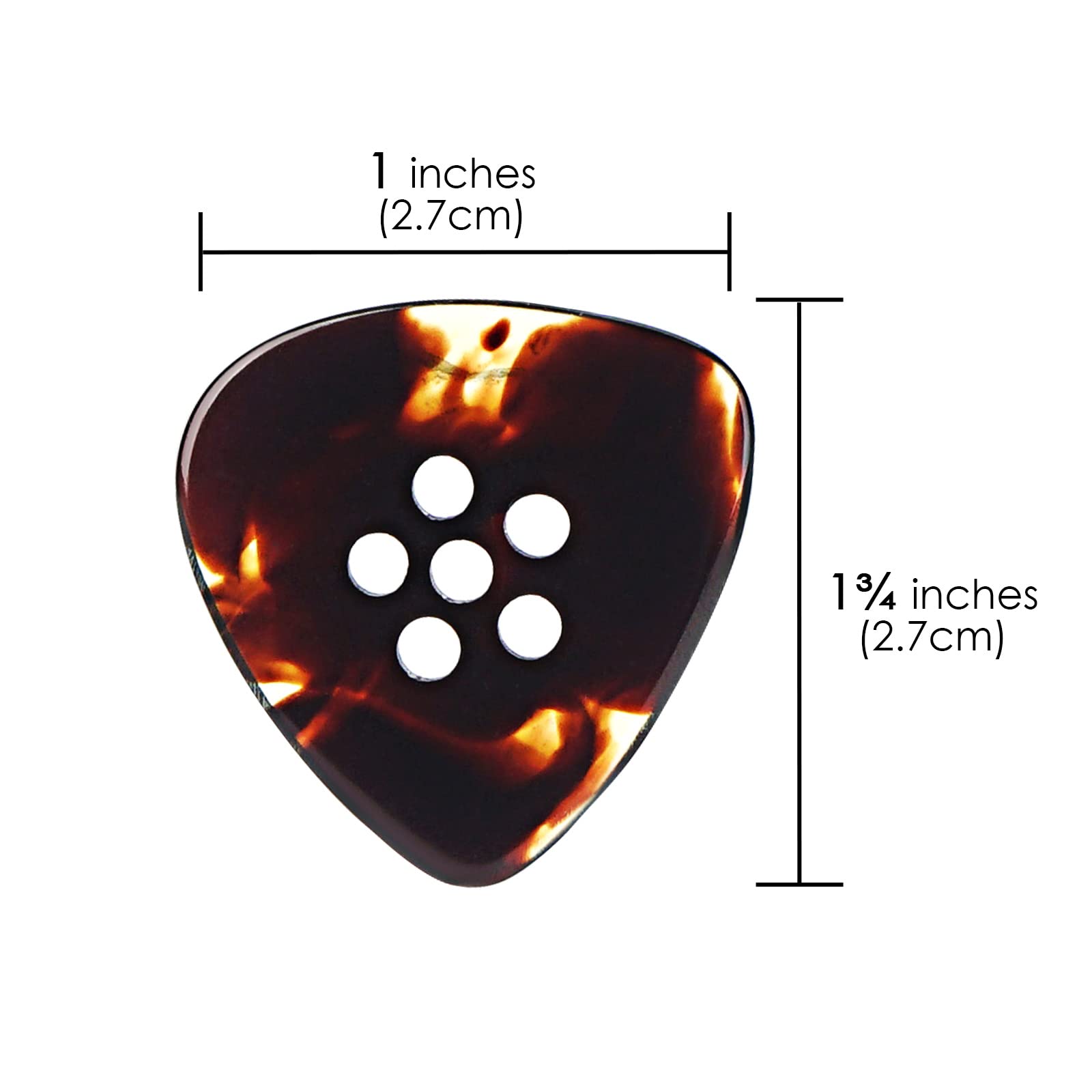 Musiin Hand-Made 3in1 Multi Flat clear Tone Premium thick Pick for Electric Guitar Bass Jazz Blues Guitar (Tortie)