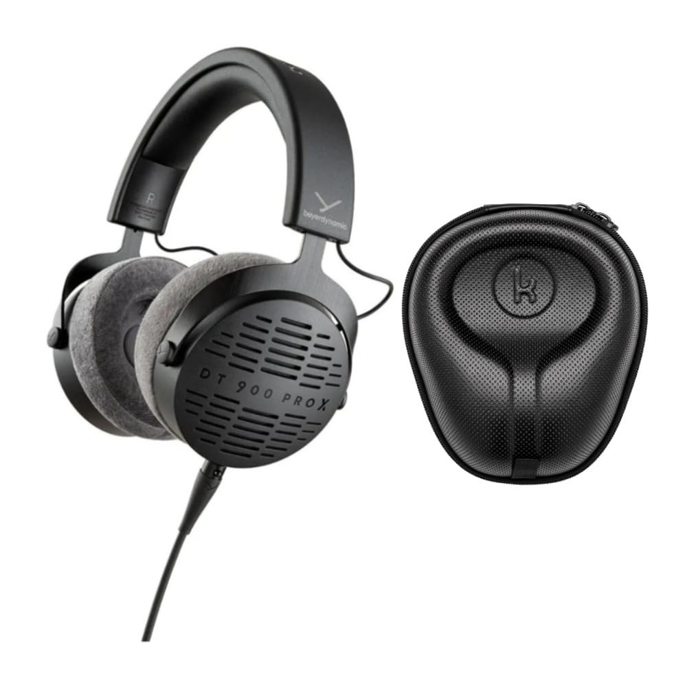 beyerdynamic DT 900 Pro X Open Back Headphones Bundle with Hard Shell Headphone Case (2 Items)