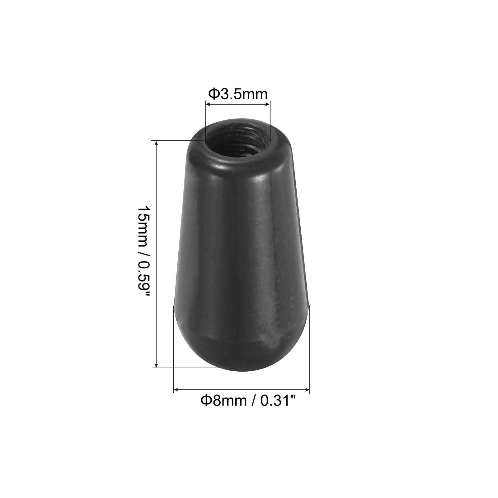 MECCANIXITY 2Pcs LP Guitar 3 Way Pickup Switch Tip Thread M3.5 Plastic Toggle Switch Knobs Cap for LP Electric Guitar, Black