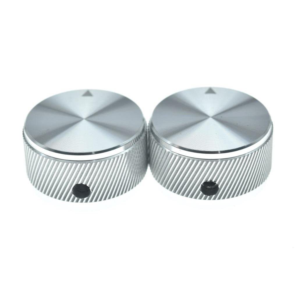 Kaish 2Pcs 1-3/16''(30Mm) Diam. Aluminium Potentiometer Knobs 1/4'' Universal Metal Pot Control Knobs W/Indicator & Set Screw Fo