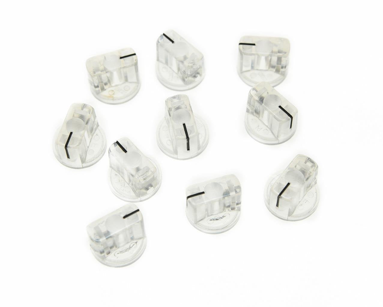 Kaish 10Pcs Clear Guitar Amp Effect Pedal Knobs Pointer Knob With Set Screw Transparent