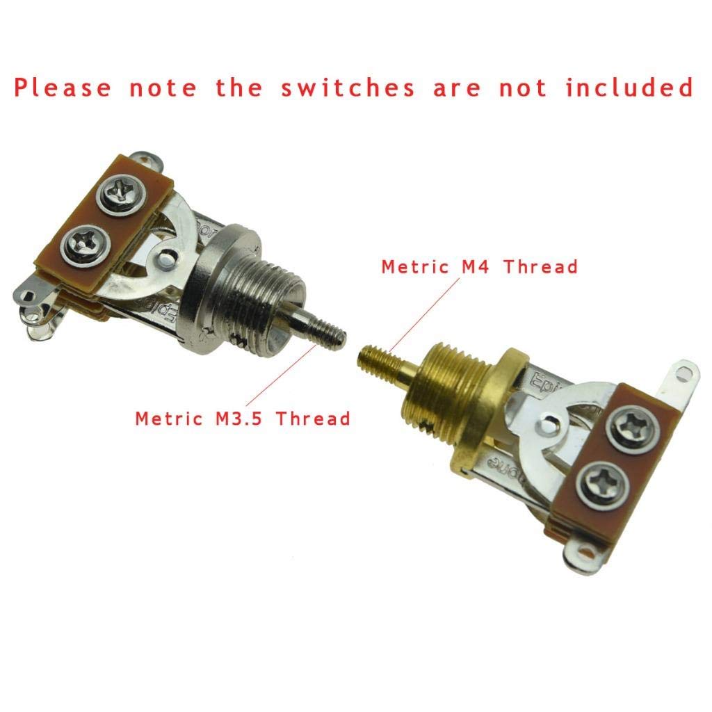 KAISH 20pcs Metric M3.5/M4 Guitar 3 Way Toggle Switch Tip Switch Knobs Guitar Switch Cap for Epi LP Les Paul Black