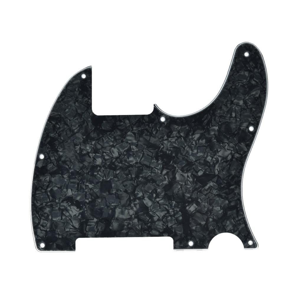 Kaish 8 Hole Tele Blank Guitar Pickguard Tele Pick Guard Scratch Plate For Telecaster Esquire Black Pearl
