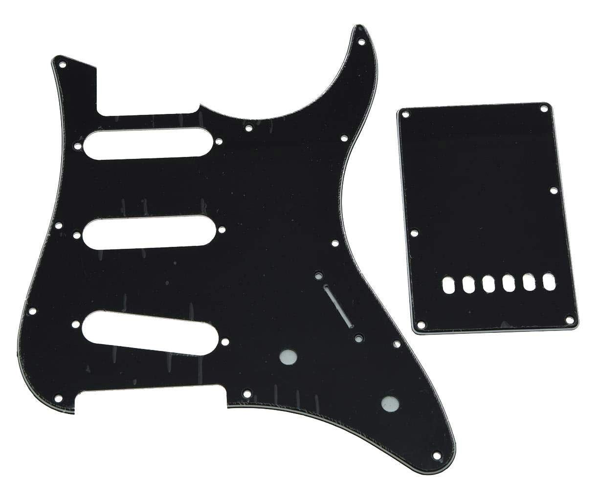 Kaish Guitar Sss Pickguard And Tremolo Trem Cover Back Plate Fits Yamaha Pacifica Guitar Black 3 Ply