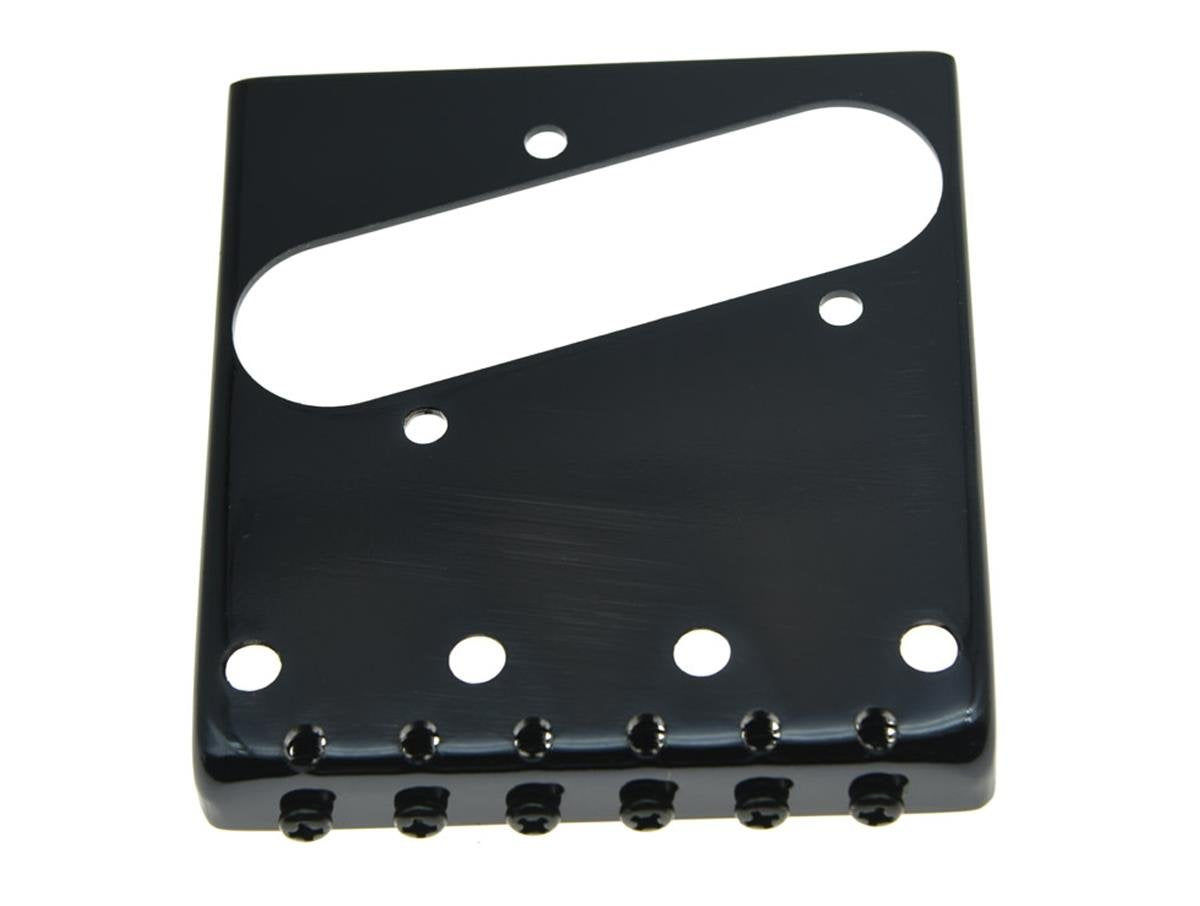 KAISH Black Vintage Style Tele Ashtray Electric Guitar Bridge with 6 Barrel Saddles for Telecaster