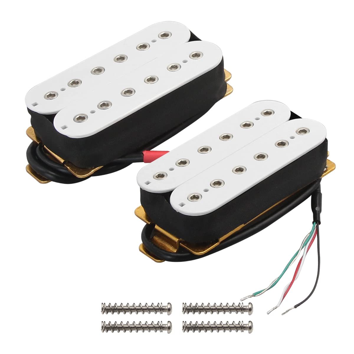 Fleor Neck+Bridge Pickup Set Ceramic Double Coil Humbucker Pickups For Electric Guitar Pickup Replacement-White
