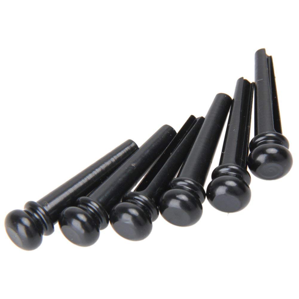 WingPower 6 Pieces Guitar Bridge Pins, Brass Pin Acoustic Guitar Strings Nail Pegs Fixed Cone, Replacement Parts for Acoustic Fo