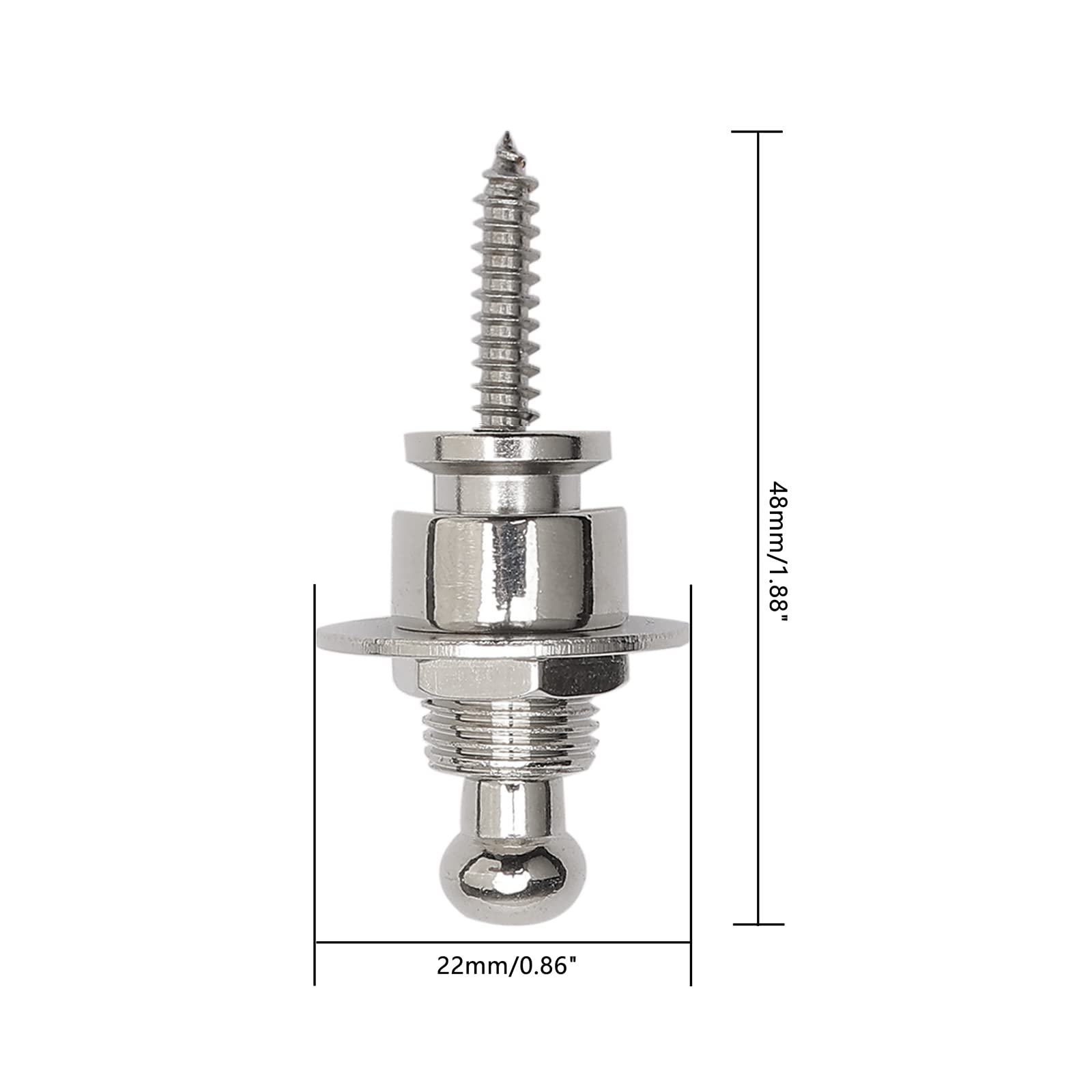 Unxuey Silver Guitar Strap Locks and Buttons Security Quick Release Straplocks Strap Retainer Guitar Replacements (Pack of 4)