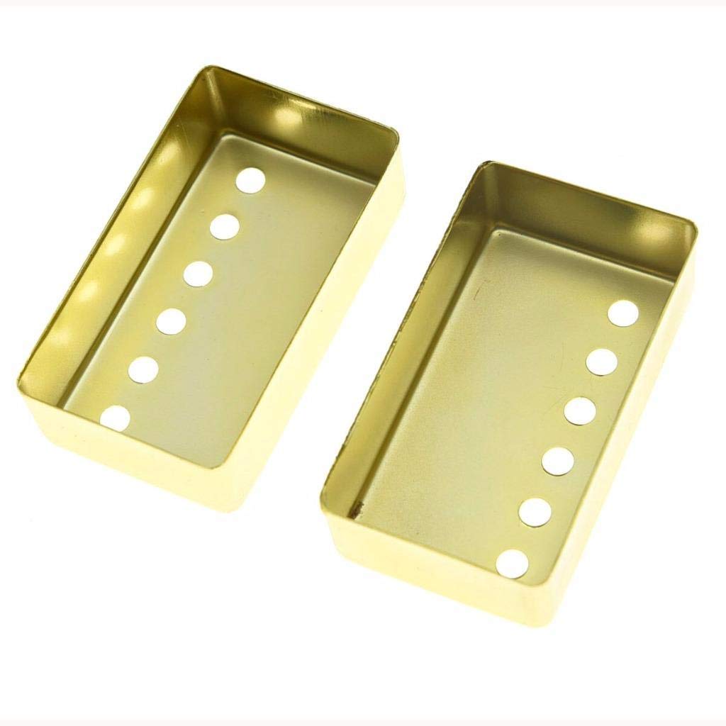 Dopro Set of 2 Metal Humbucker Guitar Pickup Cover Brass Humbucker Pickup Covers 49.2mm/52mm Pole Spacing Gold