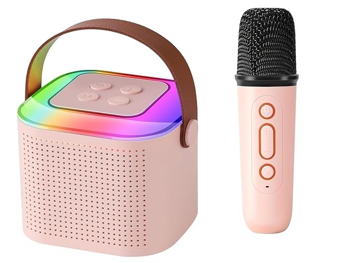 Kidara Sing Square Karaoke With Speaker Bluetooth Mic Kids Singing Dynamic Lights | Usb-C Rechargeable Wireless Portable | Ages 