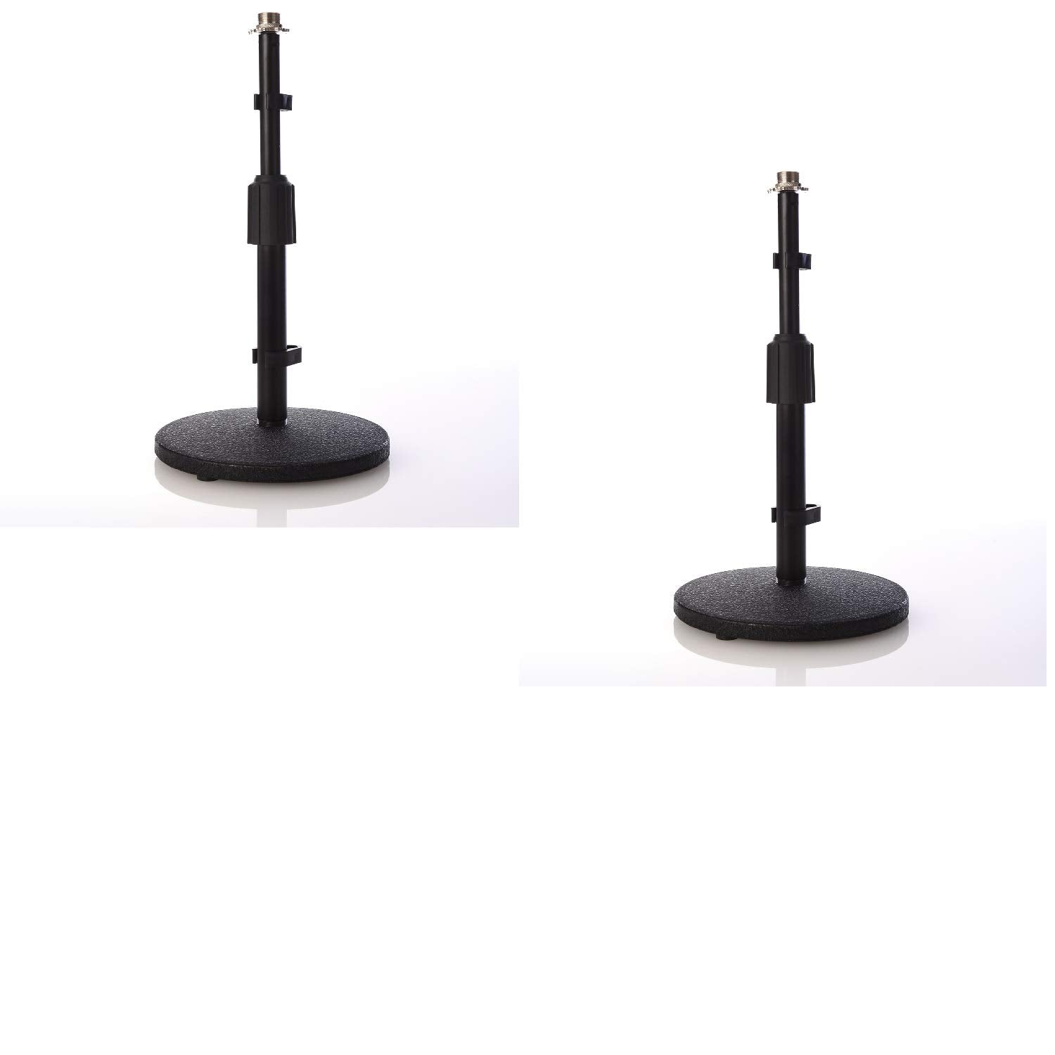 Lyxpro Dks-1 Desktop Microphone Stand, Adjustable Height And Weighted Base, 3/8 Inch - 5/8 Inch Adaptor (Pack Of 2)