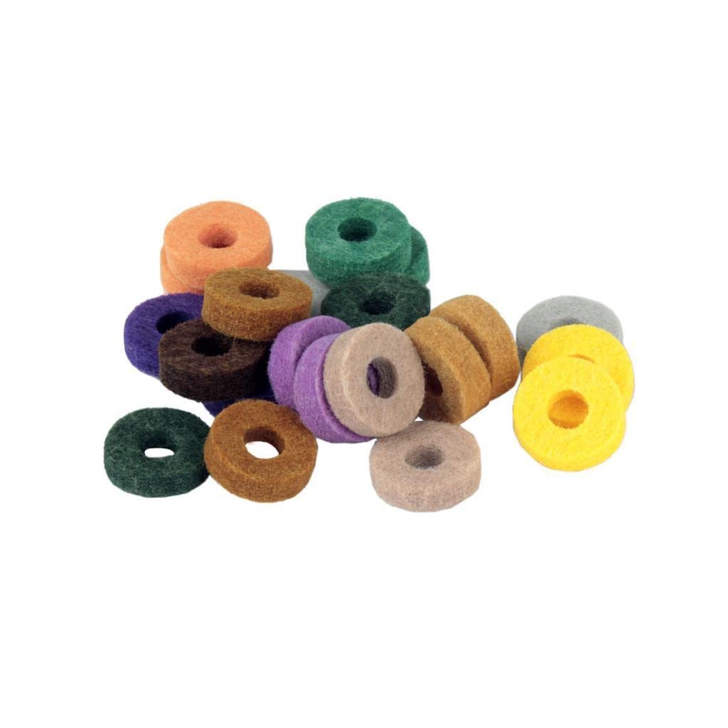 Loom Tree 20 Pieces Multi-Colored Cotton Cymbal Felts Drum Cymbal Protector For Crash, Ride, Hats Drum Set 25Mm | Decorative | V