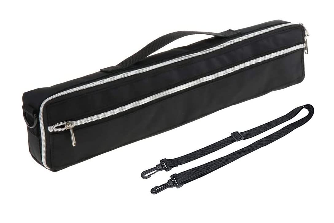 Jiayouy Lightweight 17 Hole Flute Case Cover Bag Carry Bag with Adjustable Shoulder Strap & Plush Lining Black 17.3x 3.5x 2.17