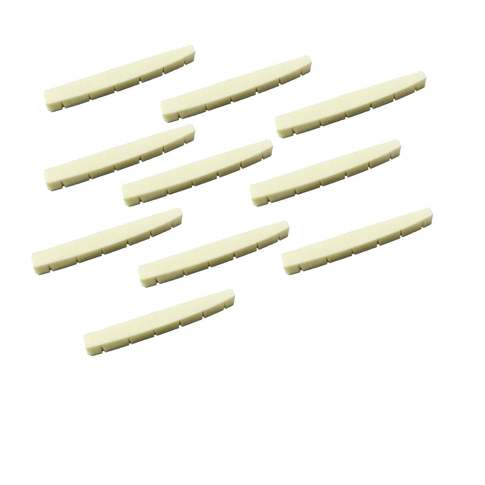 Musiclily 42Mm Bone Slotted Electric Guitar Nut Flat Bottom For 6 String Fender Strat Tele, 42X3.5X4.5Mm (10 Pieces)