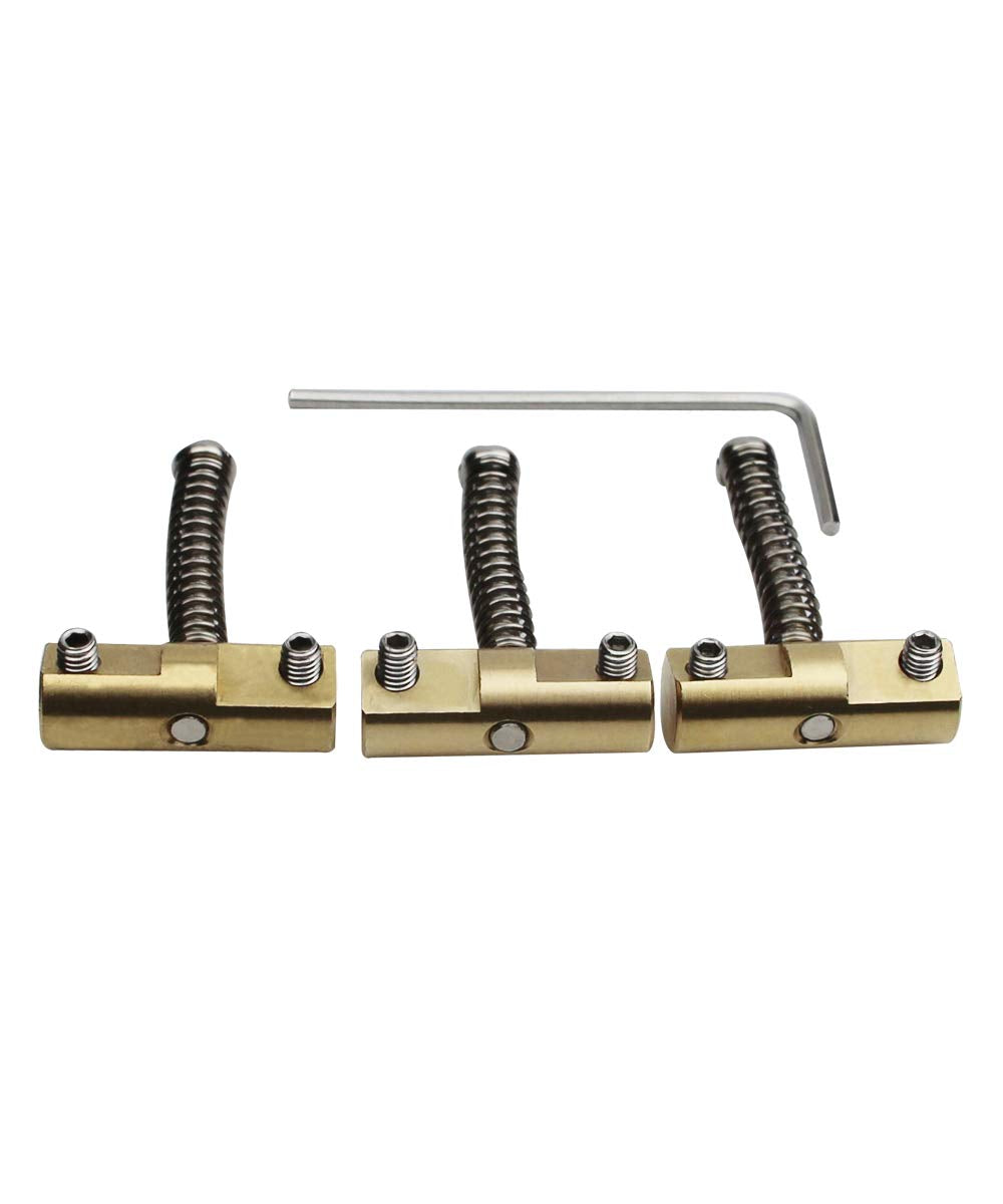 Guyker Brass Compensated Bridge Saddles Set of 3-10.8mm Barrel In-Tune Bridge Saddle with Wrench Compatible with Vintage-style T