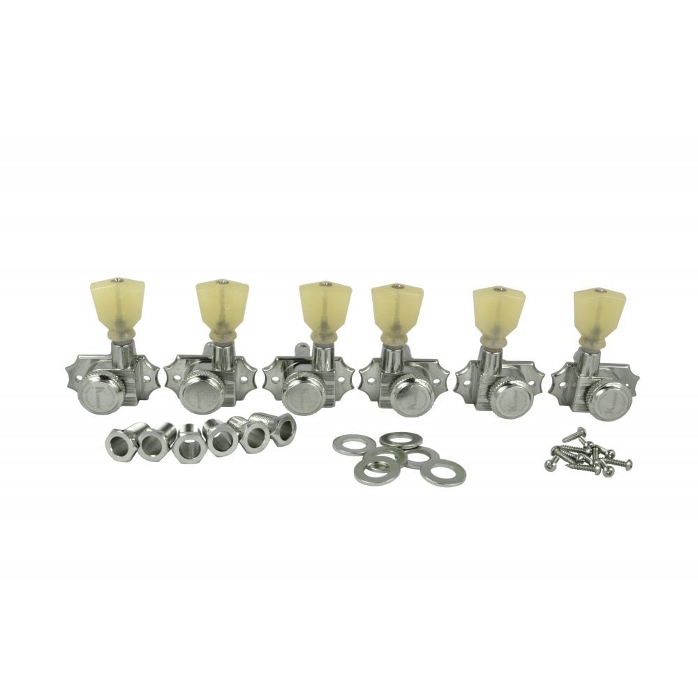 Kluson 3+3 Locking Revolution Series G-Mount Tuners, Chrome (Krgl-3-Cp)