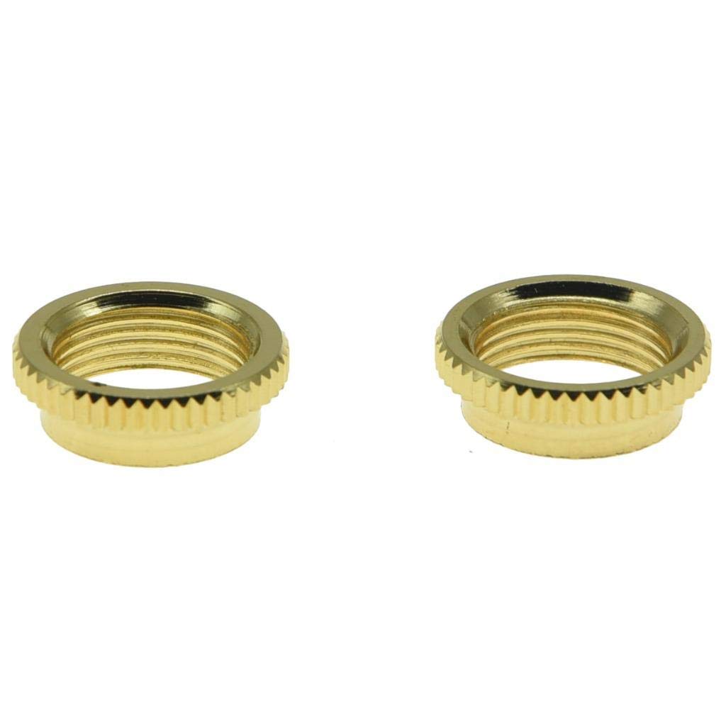 KAISH 2x American Fine Knurled Deep Nut Guitar Toggle Switch Nut Swtich Deep Nut for Les Paul Guitars with Switchcraft Switch Go