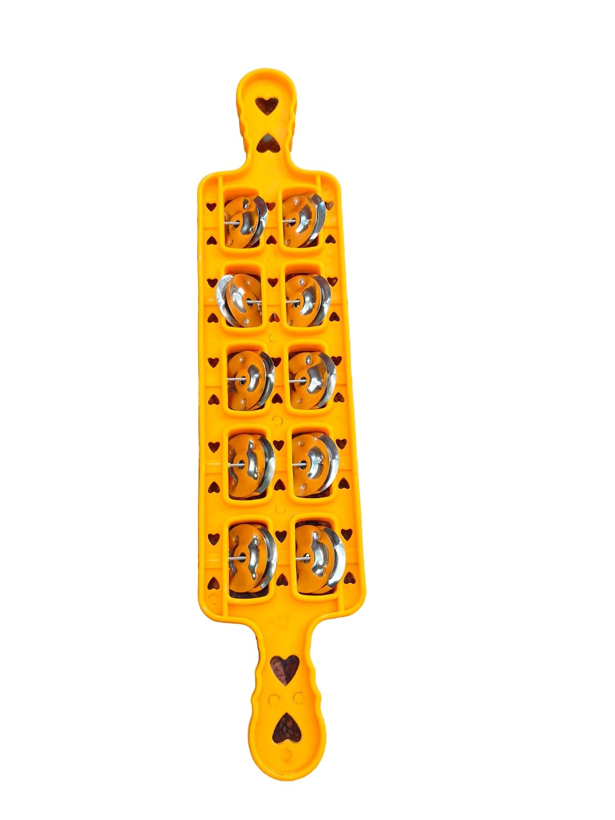 Handtal Plastic Indian Musical Instrument (Yellow, 5 Line)