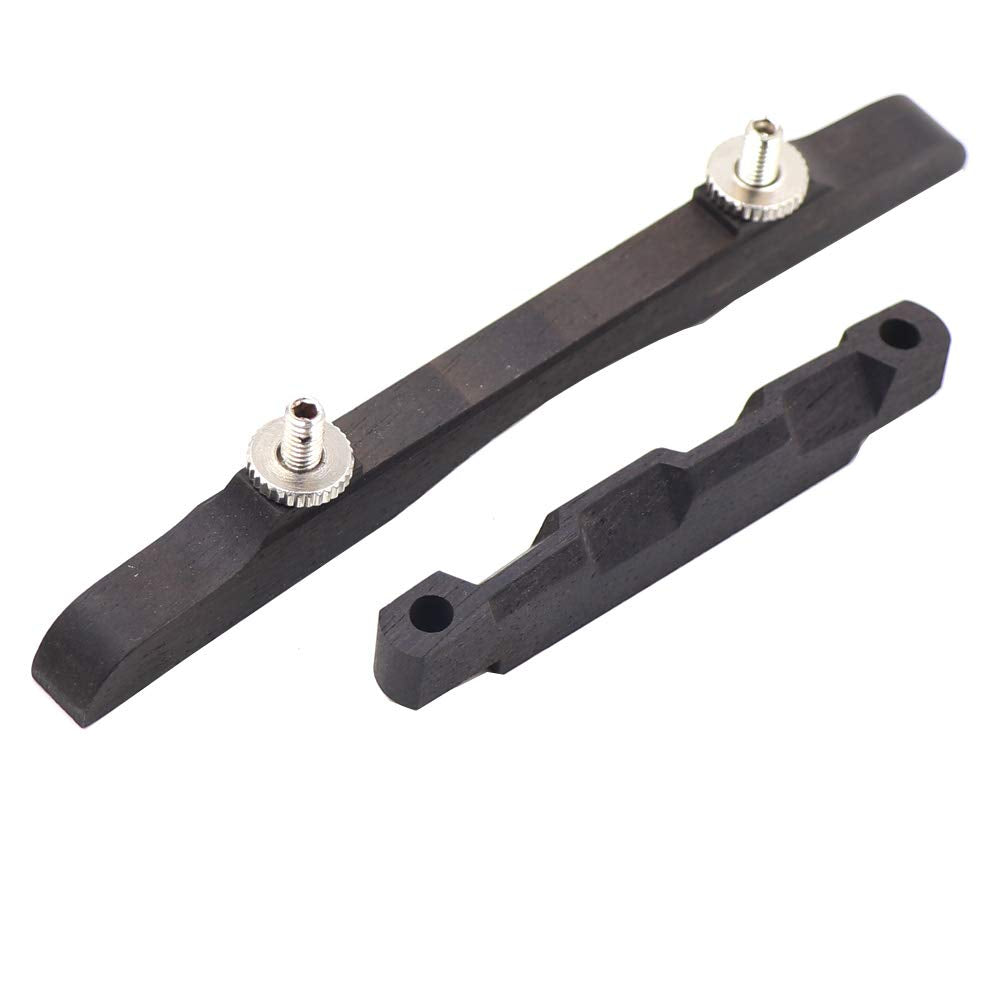 DISENS Ebony Mandolin Bridge Adjustable Guitar Strings Bridges Compensated Guitar Replacement Parts & Accessories