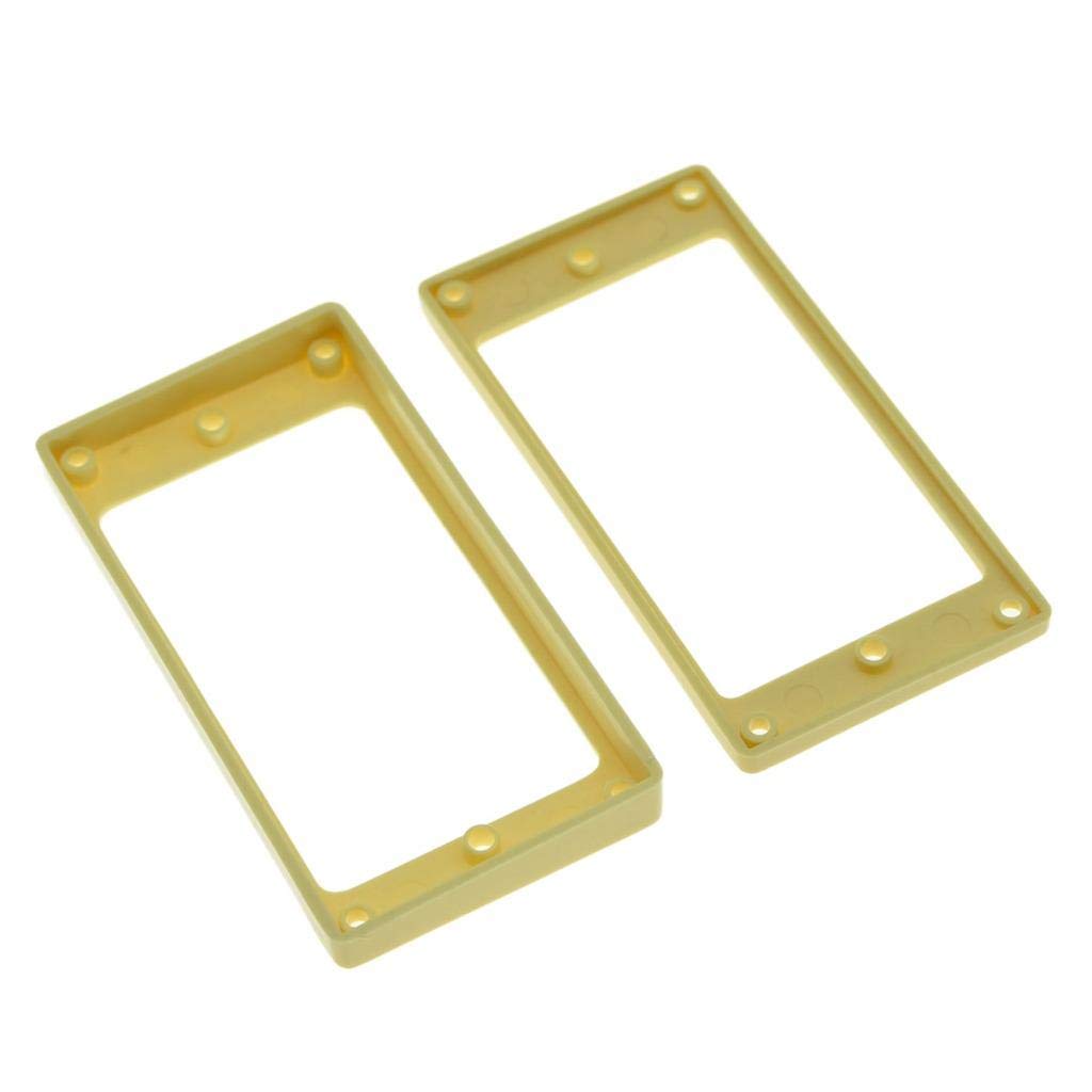 KAISH 2pcs Cream Humbucker Pickup Ring Flat Base Bottom Frame for Epiphone LP Guitar