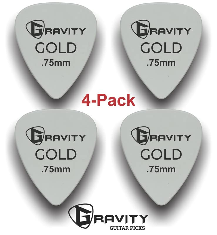 Gravity Gold Series Guitar Picks - Perfect For Beginners & Professionals | Pack Of 4