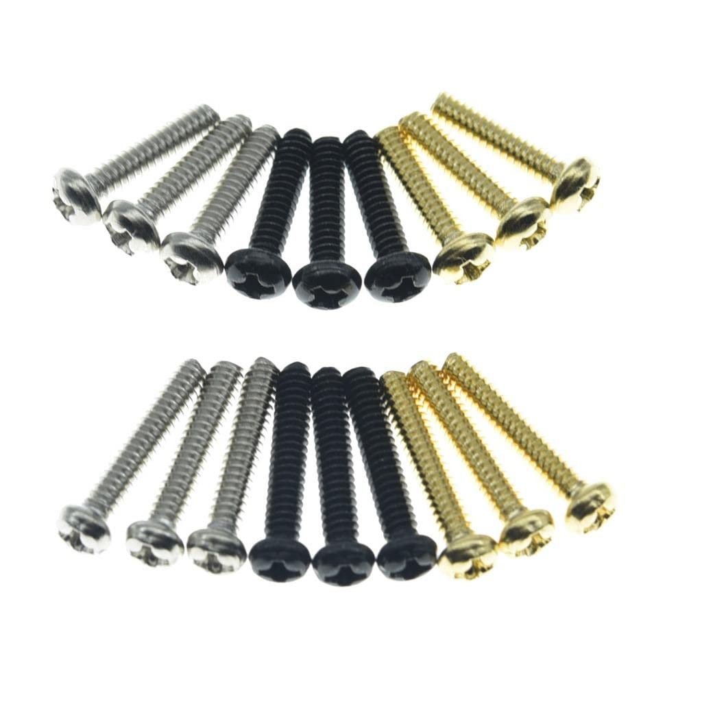 KAISH 20-Pack Stainless Steel American #6-32 3 Way/5 Way Selector Switch Mounting Screws for Stratocaster/Telecaster Black