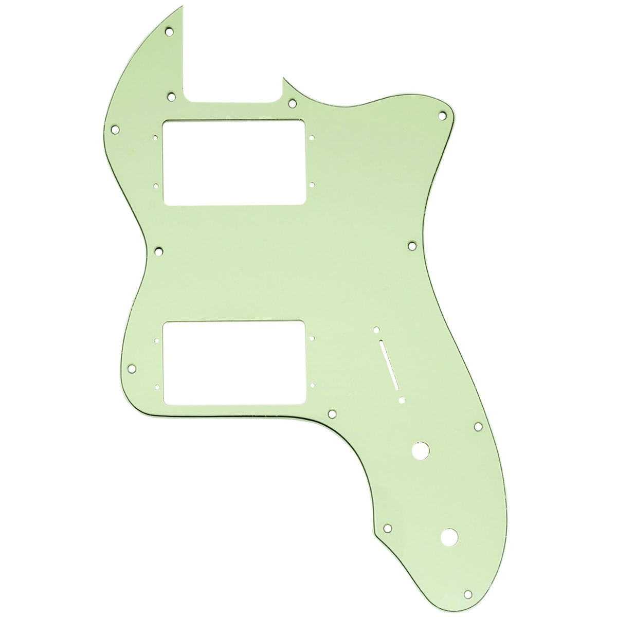 Musiclily Pro 12 Holes Wide Range Hh Guitar Pickguard For Usa/Mexico Fender 72 Tele Thinline Style Electric Guitar, 3Ply Mint Gr