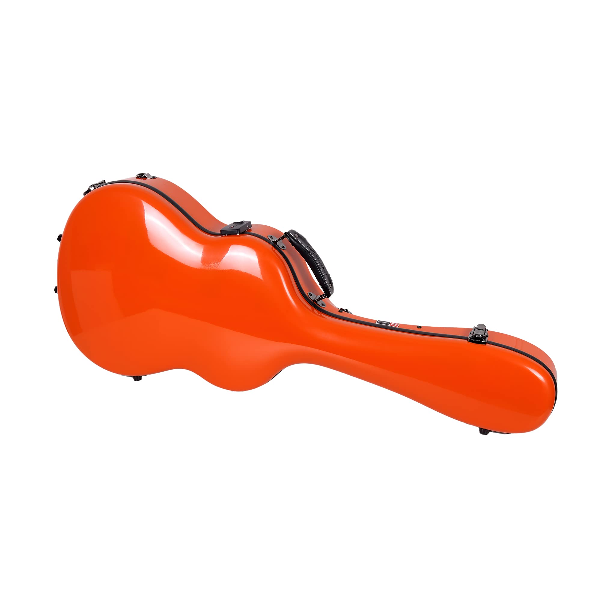 Crossrock Deluxe Fiberglass Classical Guitar Case, 4/4 Full Size-TSA Lock, Orange (CRF2020COR)