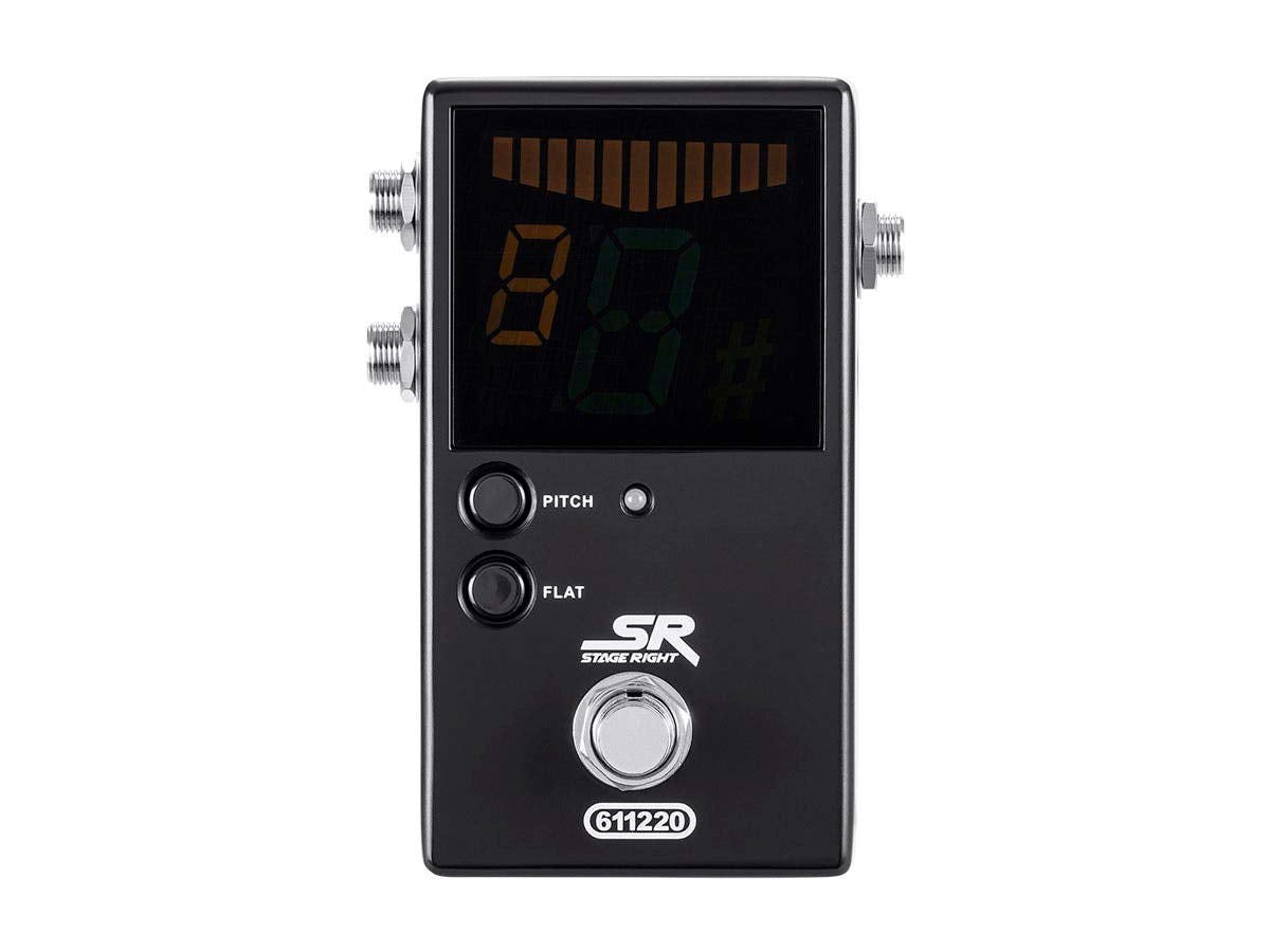 Monoprice Chromatic Pedal Tuner - Black, Normal & True-Bypass Outputs, Easy To Tune Your Bass & Guitars - Stage Right Series