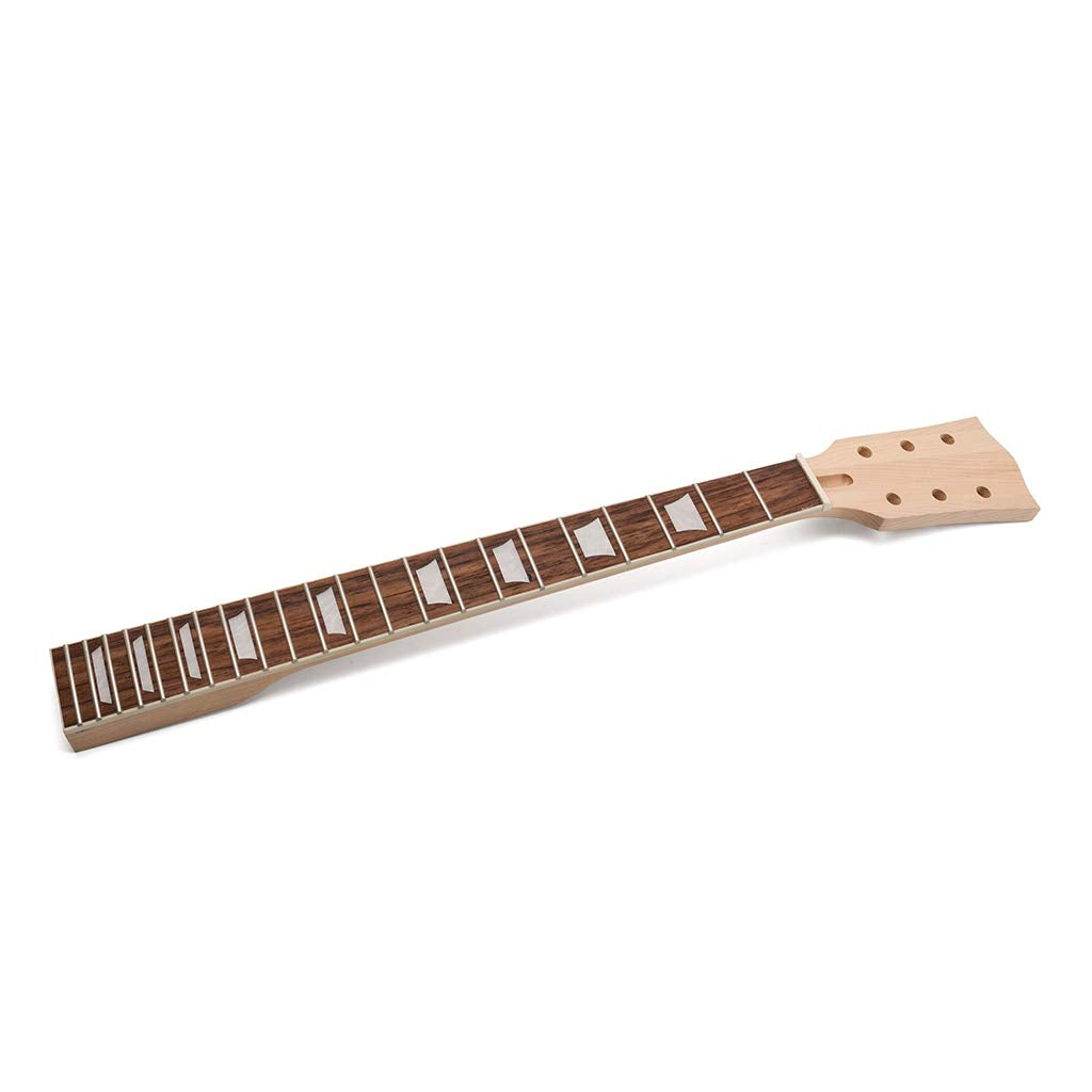 Ogdni 22 Fret Guitar Neck Maple Rosewood Fingerboard with Binding Inlay for Lp Electric Guitar Neck Replacement