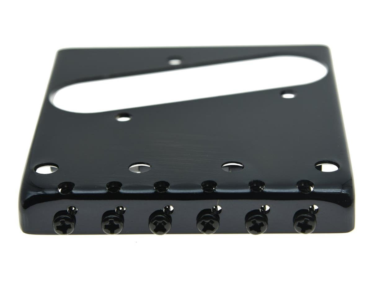KAISH Black Vintage Style Tele Ashtray Electric Guitar Bridge with 6 Barrel Saddles for Telecaster