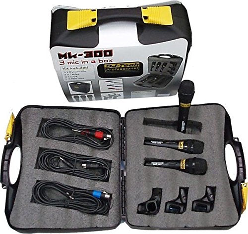 Professional Mic Package w/ Case, Clips, & Color Coded Cables