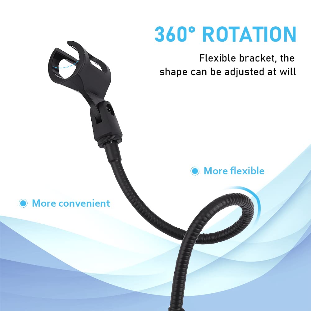 Microphone Arm Stand, 360 Degree Flexible Gooseneck Desktop Mic Stands Holder with Heavy Duty Desk Clamp for Recording, Games(bl