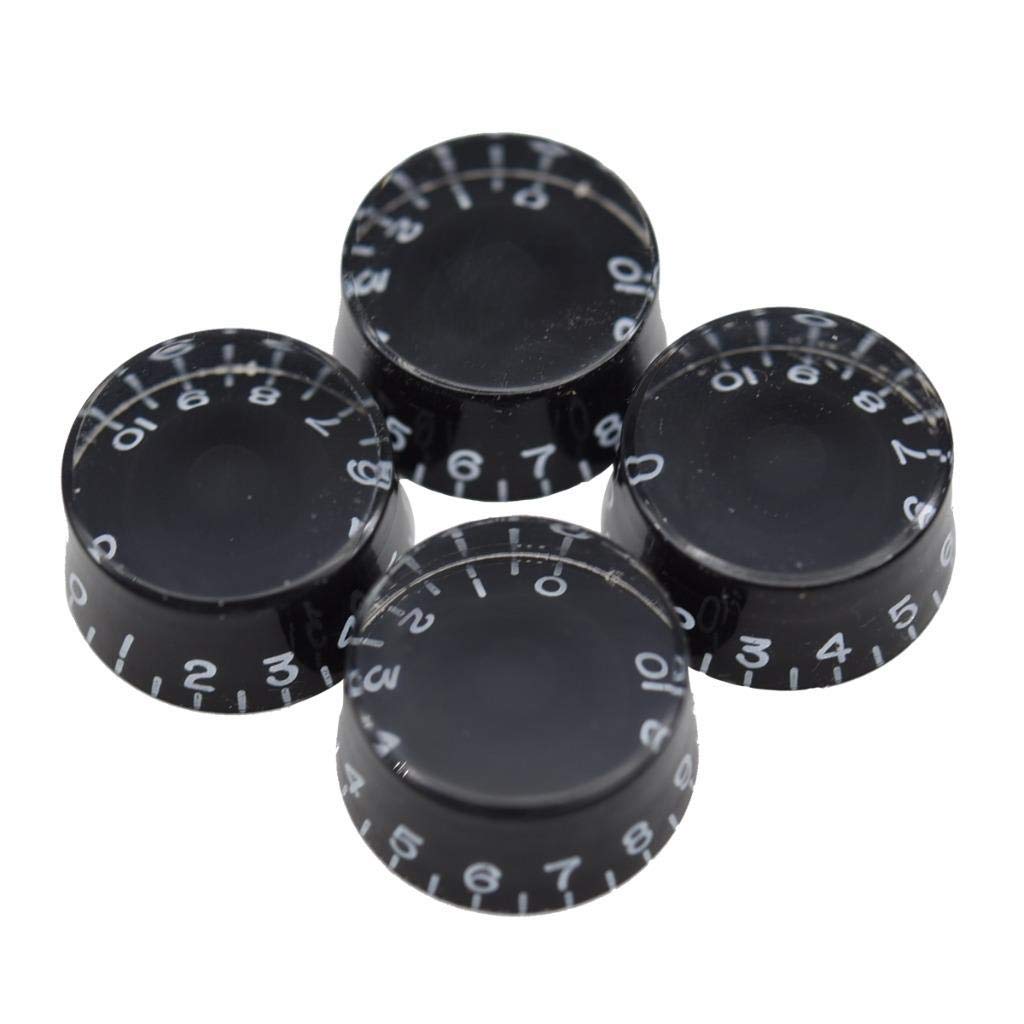 Dopro 4Pcs Usa(Imperial) Lp Guitar Speed Dial Knobs 24 Fine Splines Control Knobs For Usa Les Paul/Cts Pots Black