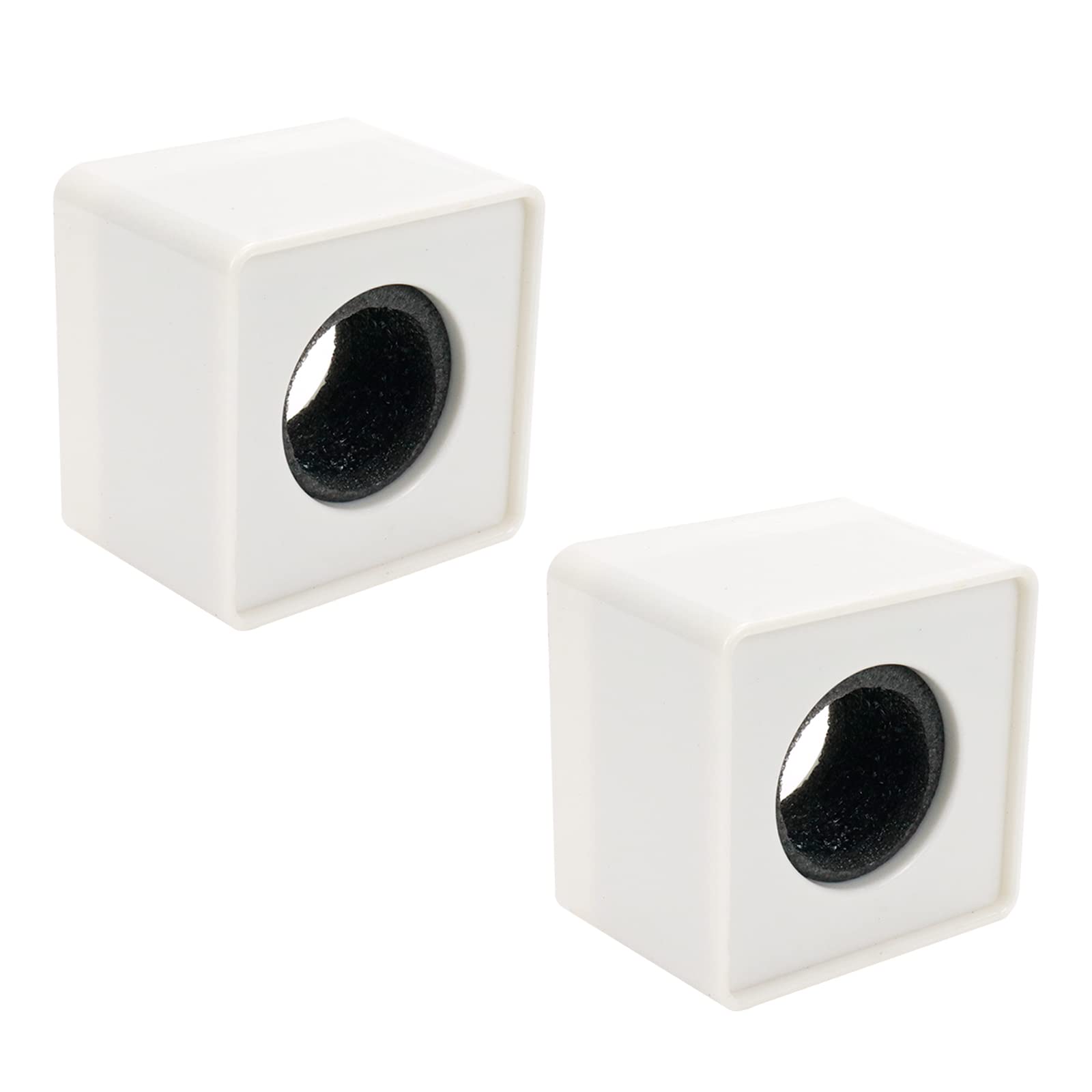 Dahszhi 2Pcs Cube Microphone Stands,Microphone Square Interview Logo Flag Station,White