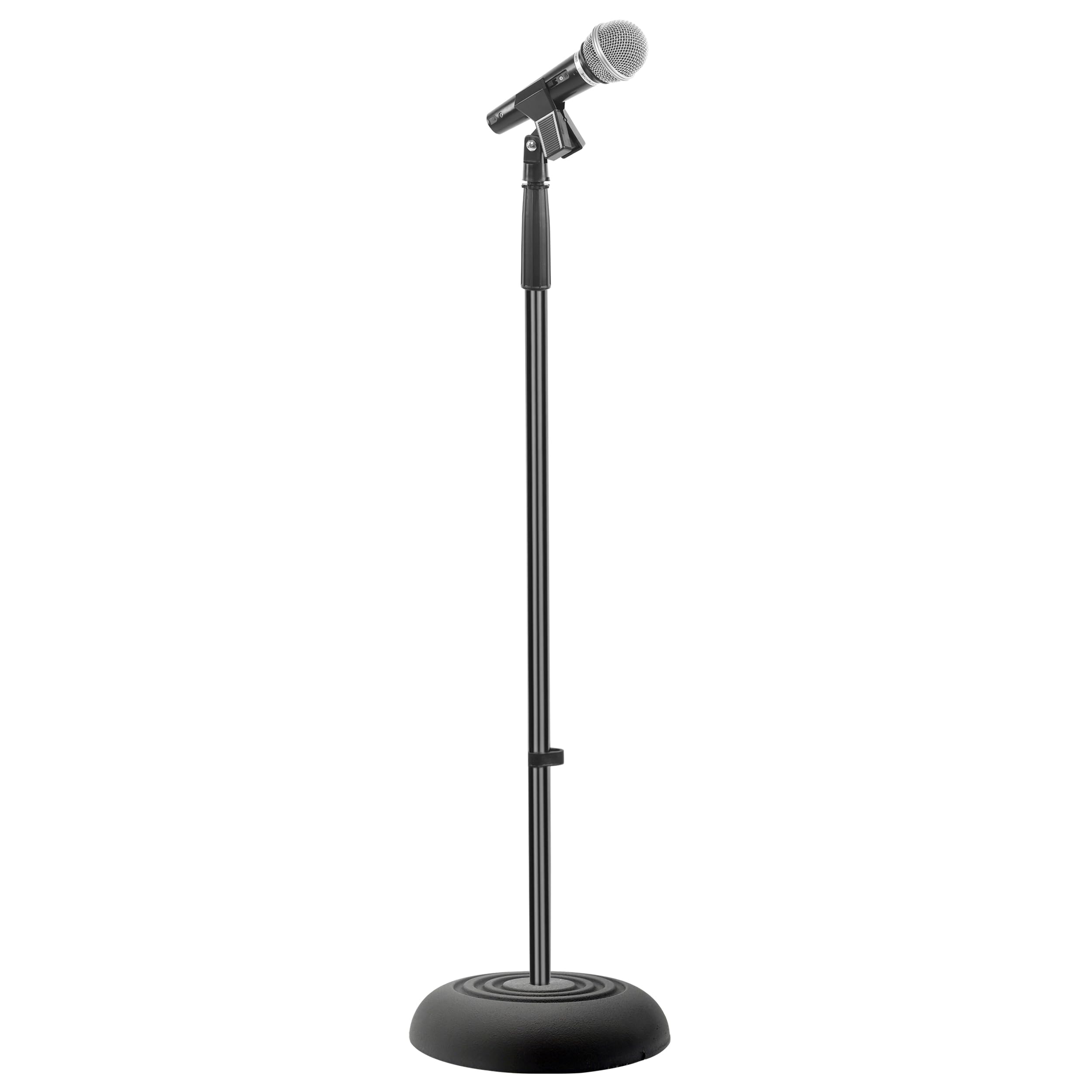 Pyle-Pro Microphone Stand - Universal Mic Mount With Heavy Compact Base, Height Adjustable (2.8 - 5 Ft.) - Pmks5