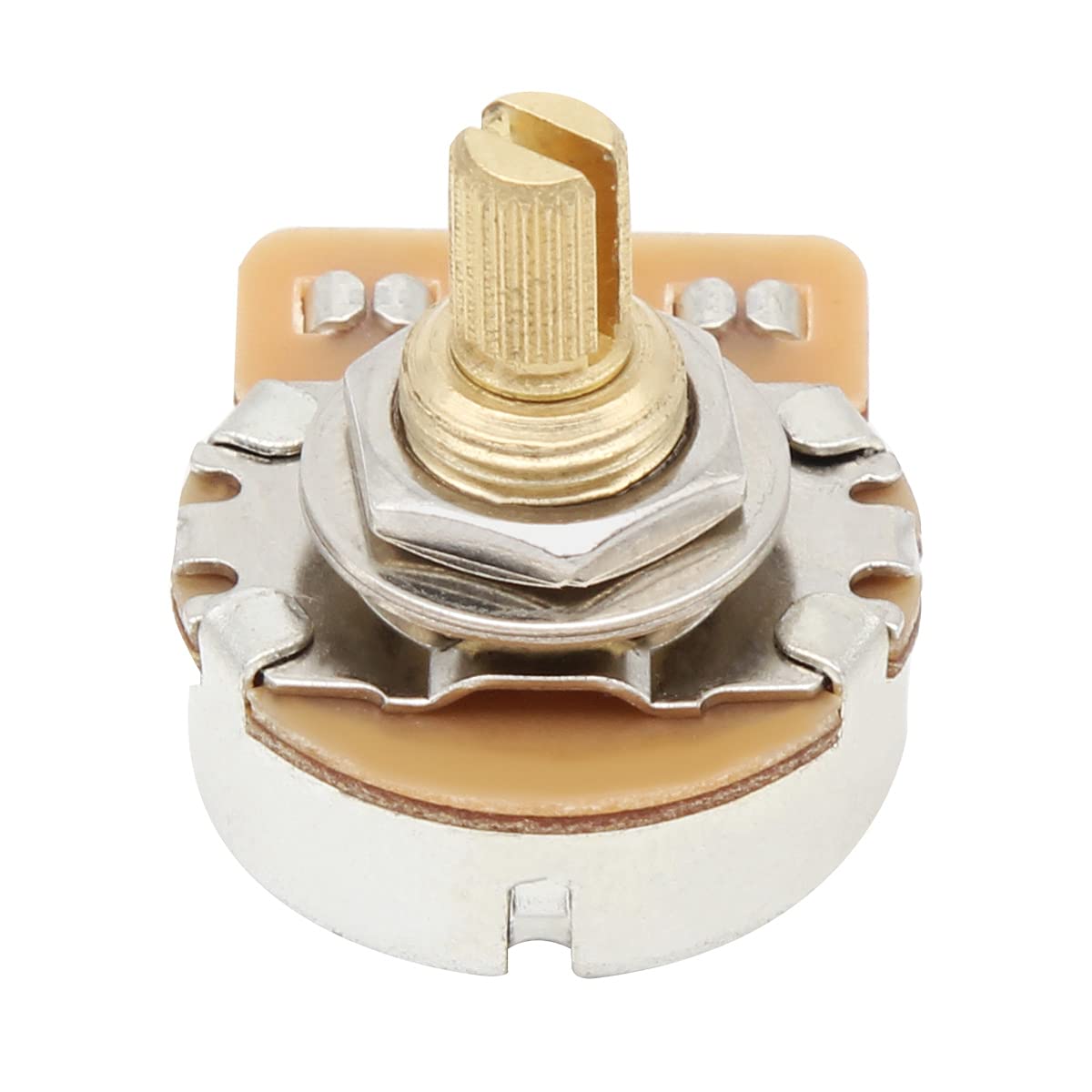 FLEOR 2pcs A500K Audio Pots 15.5mm Short Split Shaft Guitar Potentiometer, 24-Tooth