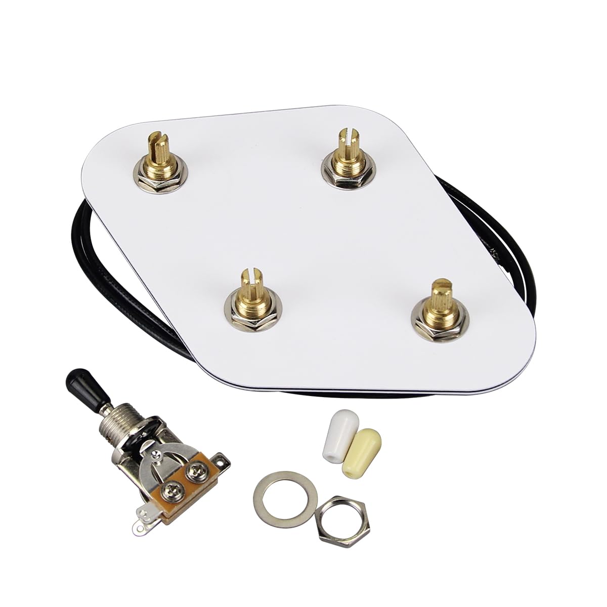 Fleor 2T2V Prewired Wiring Harness Kit 3 Way Switch Push-Push Pots For Lp Style Guitar